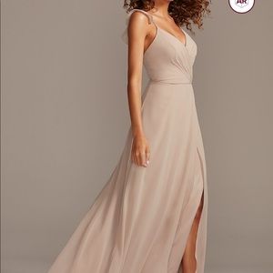 Ruffle Spaghetti Strap Chiffon Bridesmaid Dress